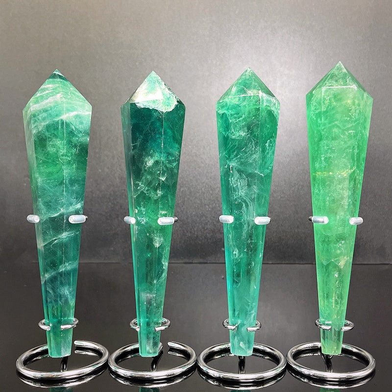 Natural Blue green fluorite scepter Heal ing Gemstone Home Decor