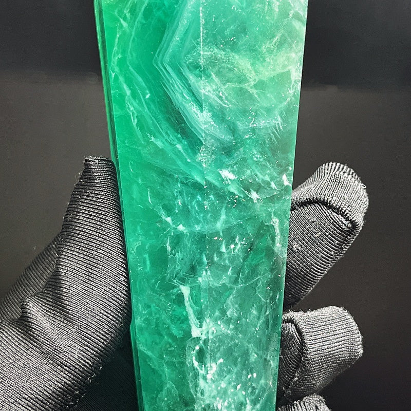 Natural Blue green fluorite scepter Heal ing Gemstone Home Decor