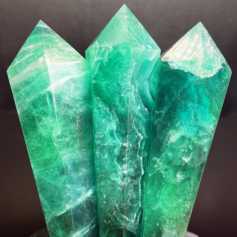 Natural Blue green fluorite scepter Heal ing Gemstone Home Decor