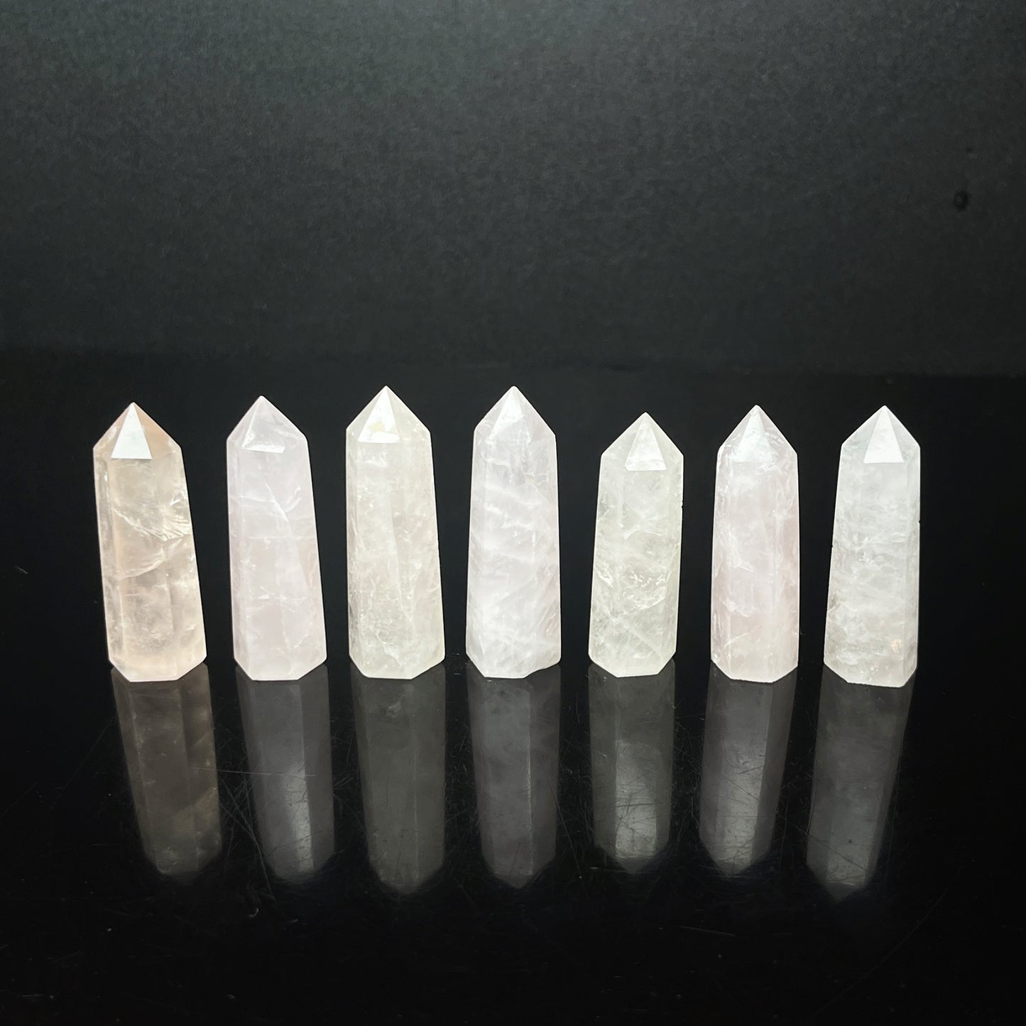 Natural Pink crystal single pointed pillar Heal ing Gemstone Home Decor