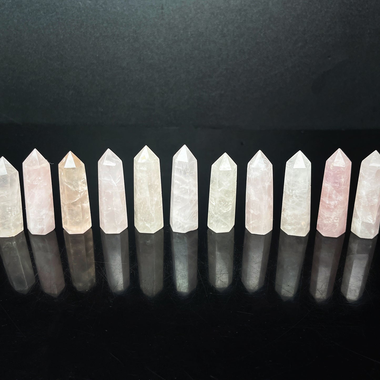 Natural Pink crystal single pointed pillar Heal ing Gemstone Home Decor