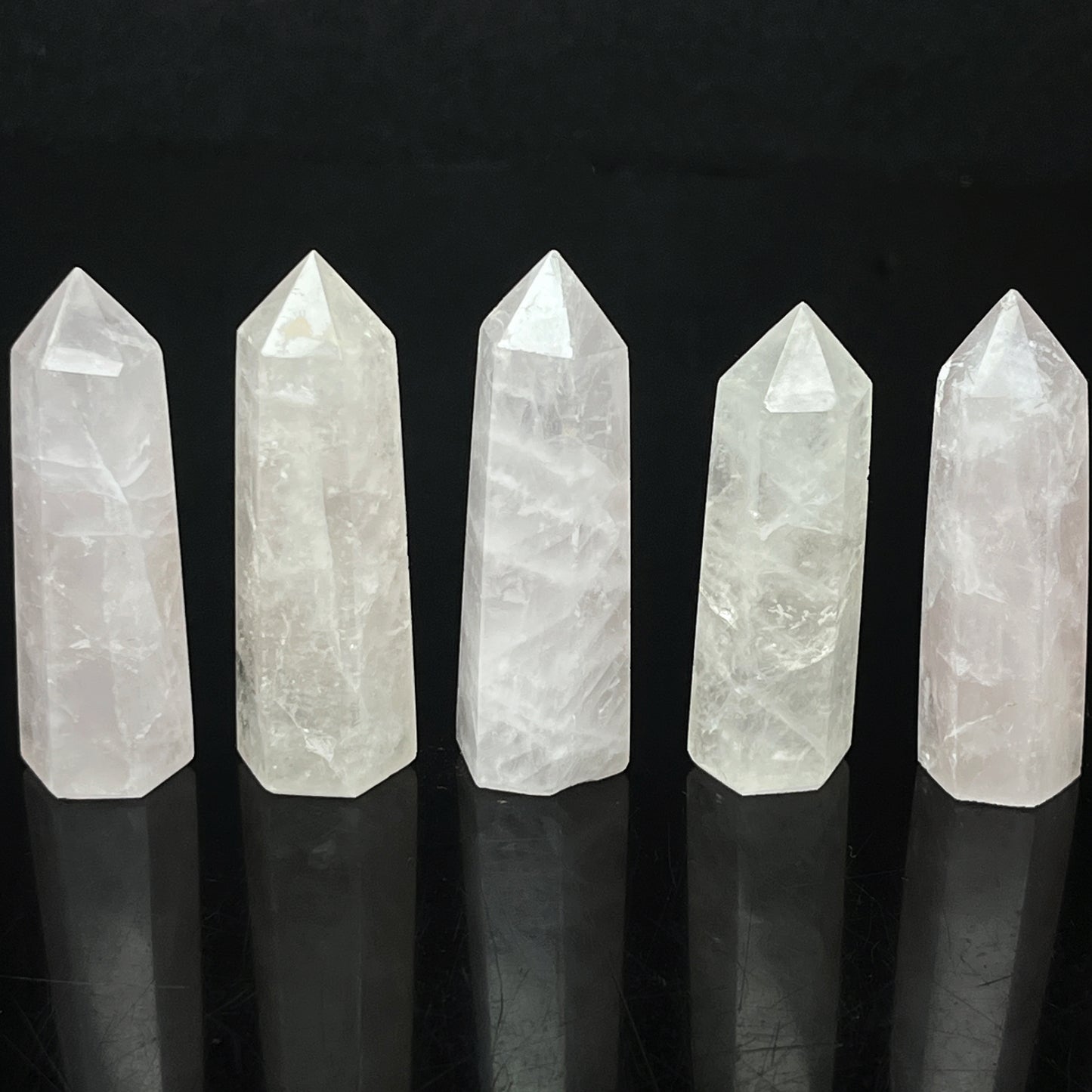 Natural Pink crystal single pointed pillar Heal ing Gemstone Home Decor