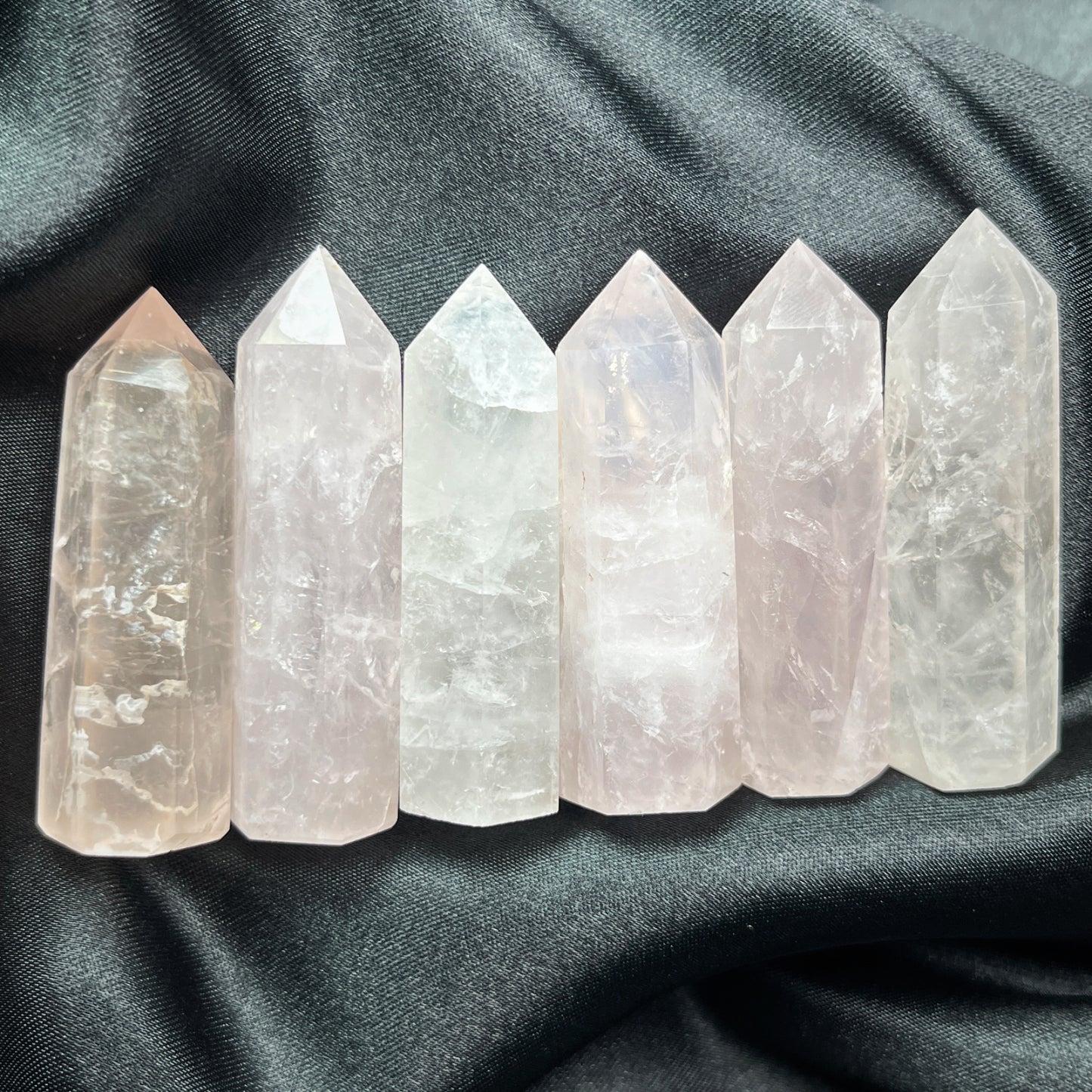 Natural Pink crystal single pointed pillar Heal ing Gemstone Home Decor