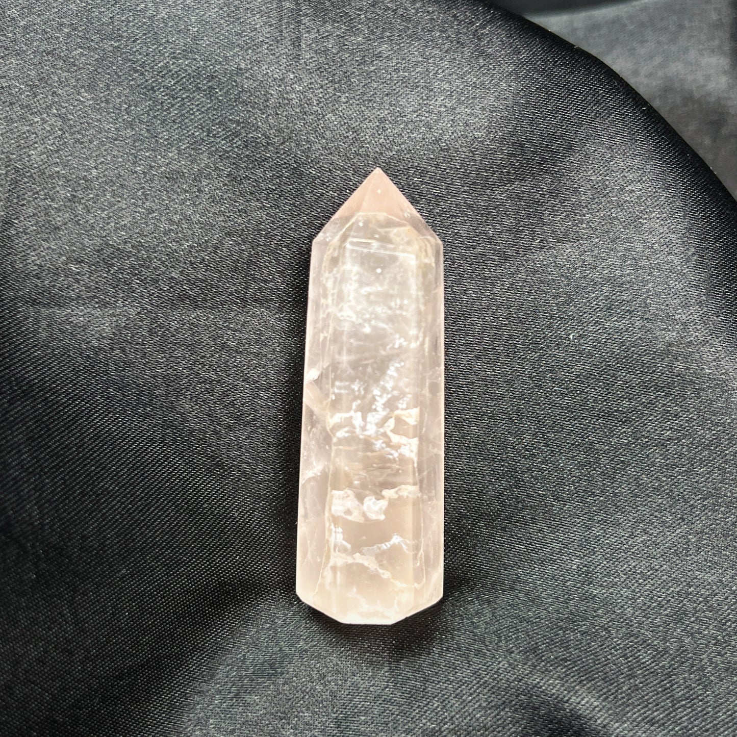Natural Pink crystal single pointed pillar Heal ing Gemstone Home Decor