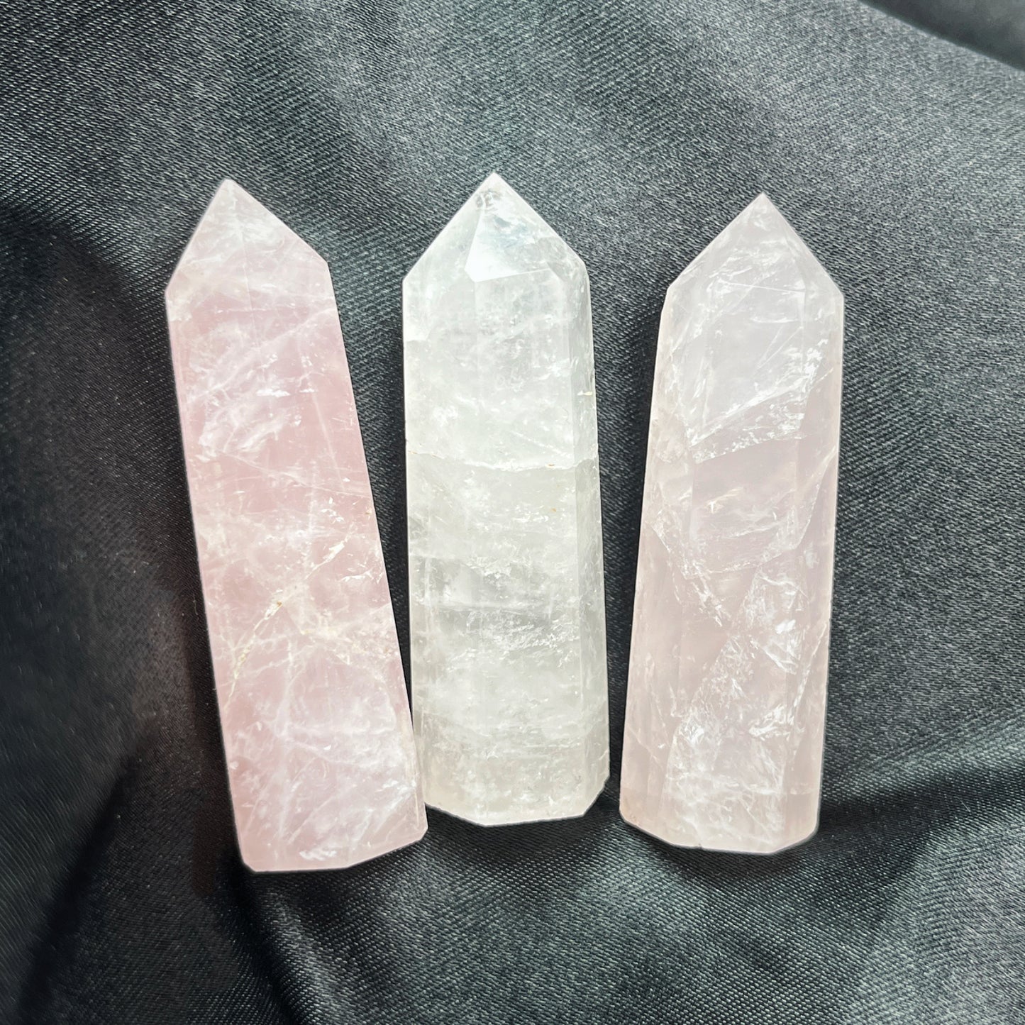 Natural Pink crystal single pointed pillar Heal ing Gemstone Home Decor