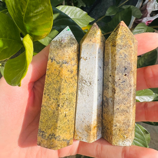 Natural Agate crystal single pointed pillar Heal ing Gemstone Home Decor