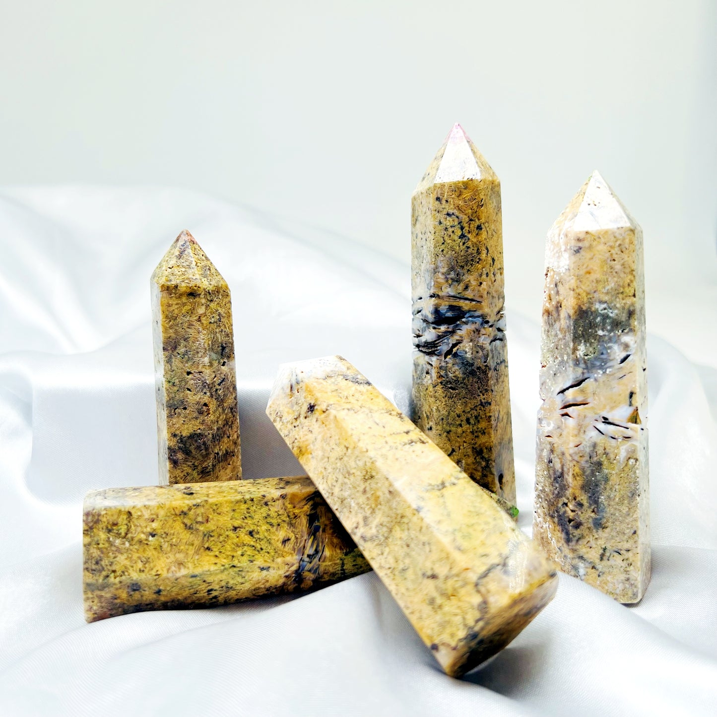 Natural Agate crystal single pointed pillar Heal ing Gemstone Home Decor