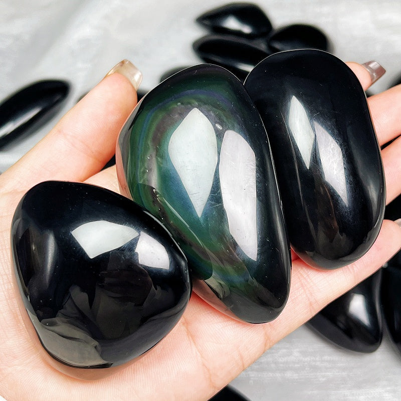Natural Caiyao Stone Rolling Stone Heal ing Gemstone Home Decor