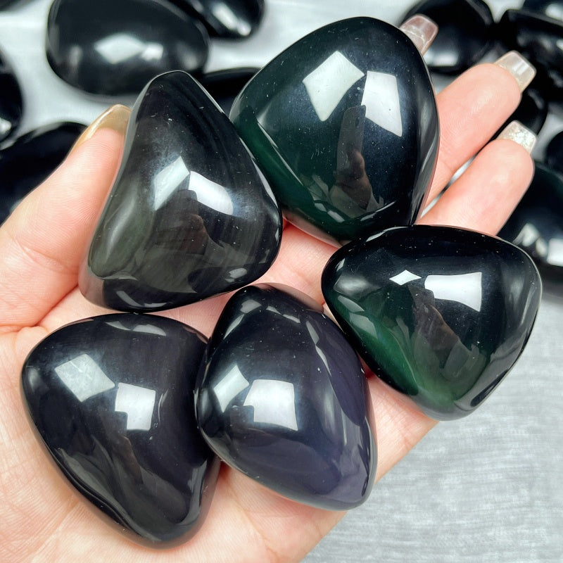 Natural Caiyao Stone Rolling Stone Heal ing Gemstone Home Decor