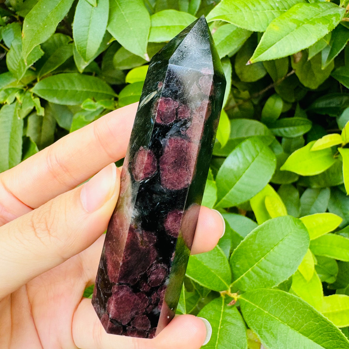 Natural Garnet single pointed pillar Heal ing Gemstone Home Decor