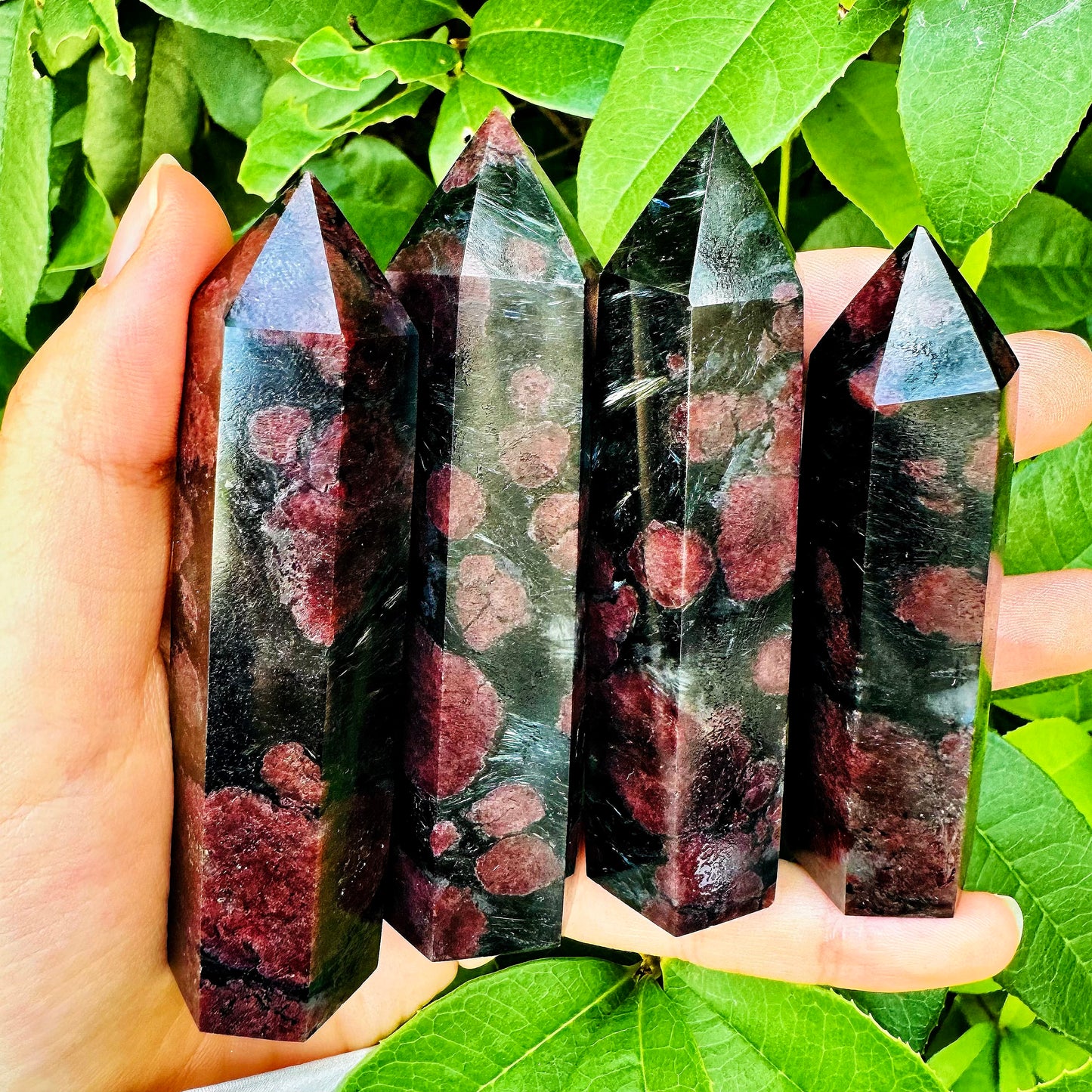 Natural Garnet single pointed pillar Heal ing Gemstone Home Decor