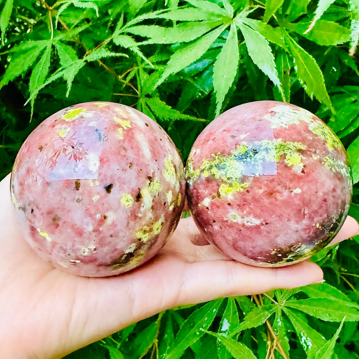 Natural Lotus tourmaline ball Heal ing Gemstone Home Decor