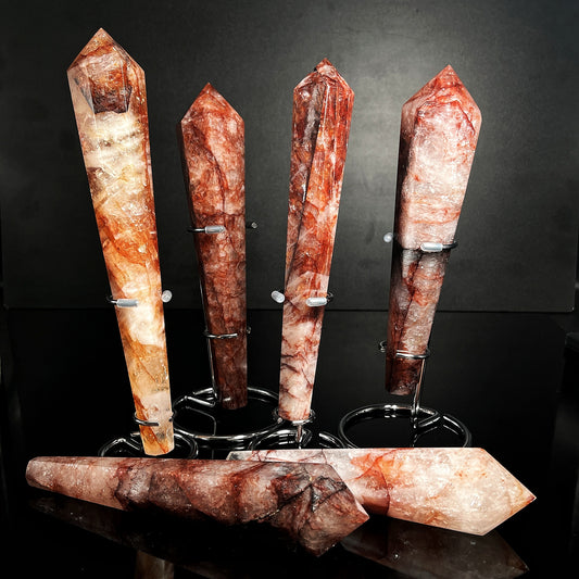 Natural Red Gum Flower Scepter Heal ing Gemstone Home Decor