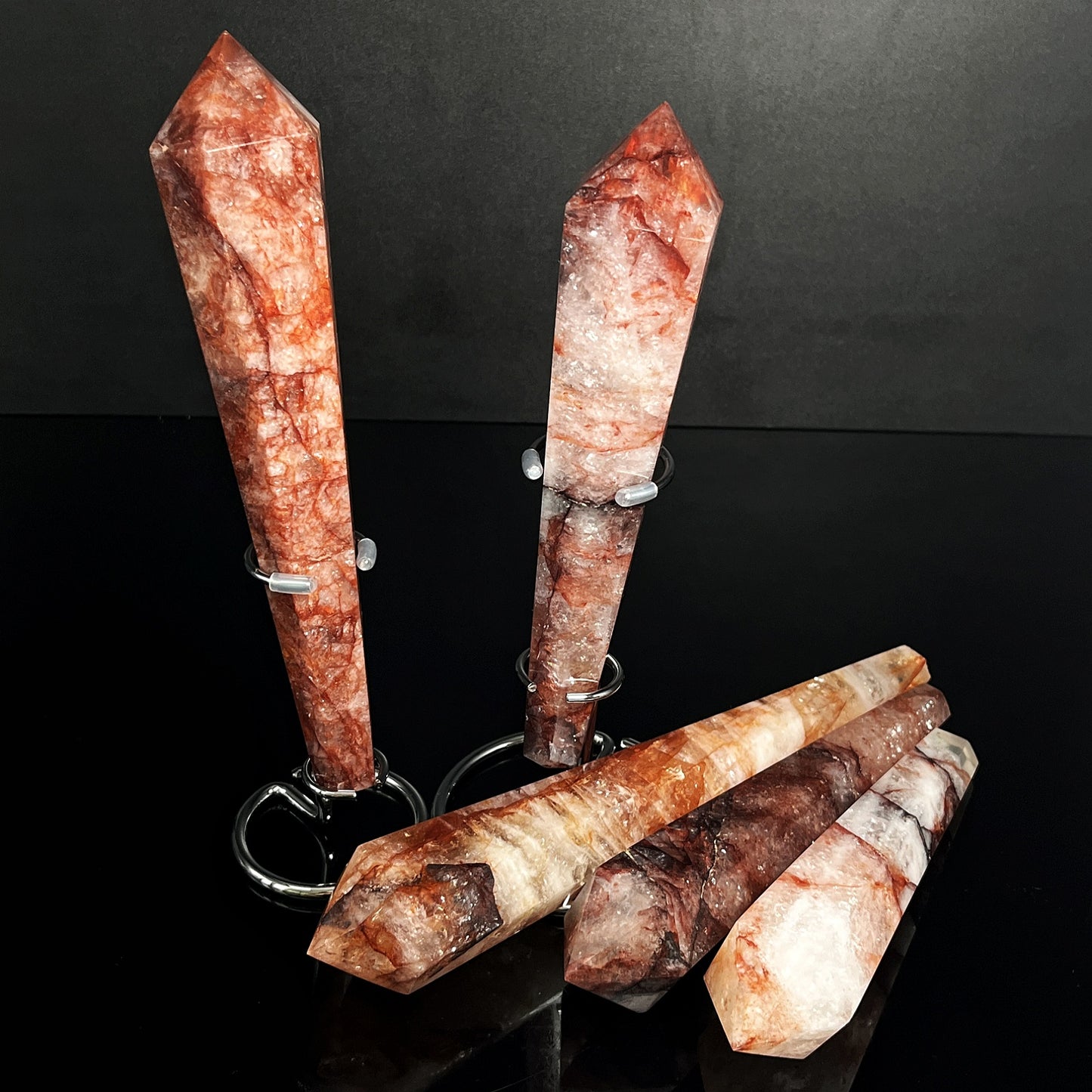 Natural Red Gum Flower Scepter Heal ing Gemstone Home Decor