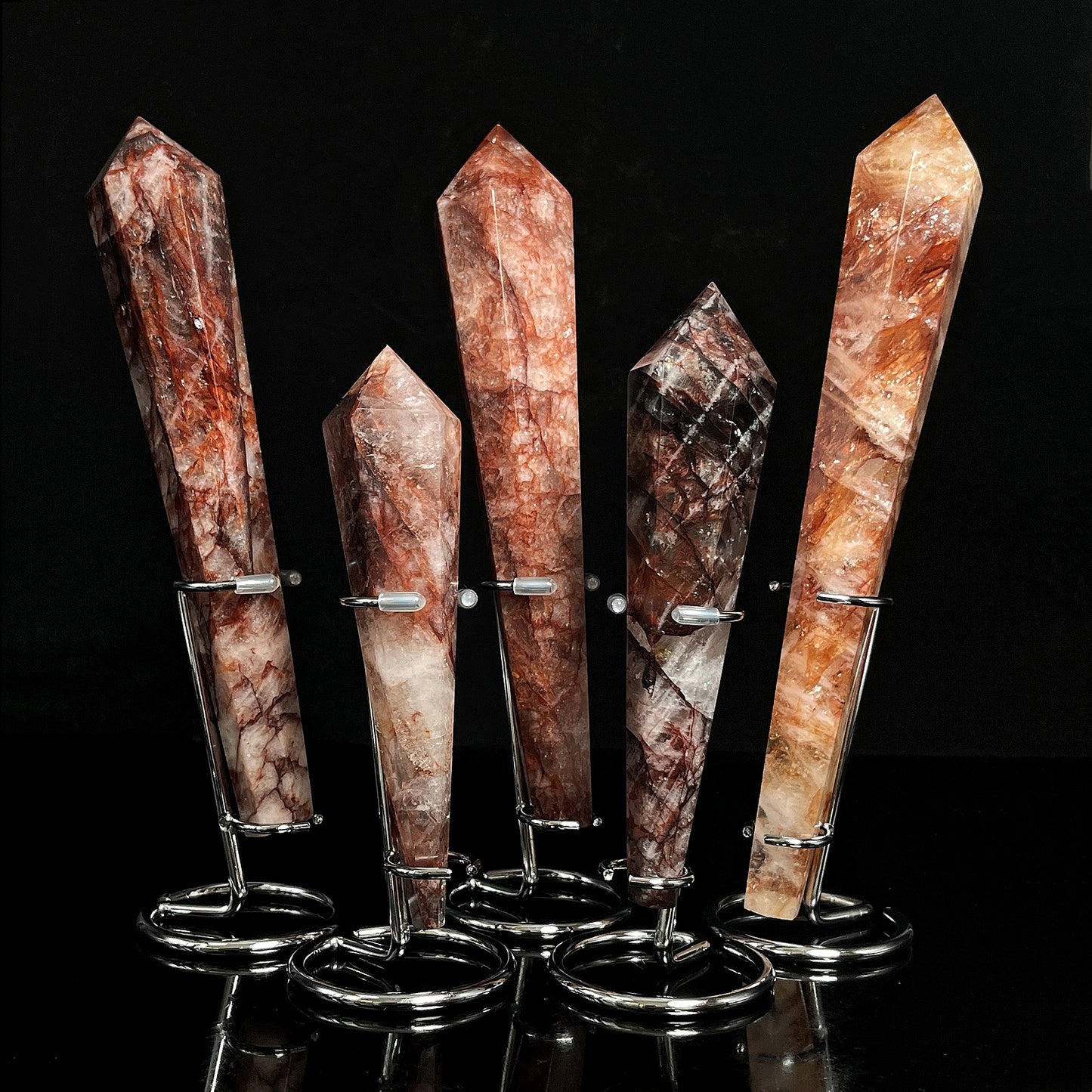 Natural Red Gum Flower Scepter Heal ing Gemstone Home Decor