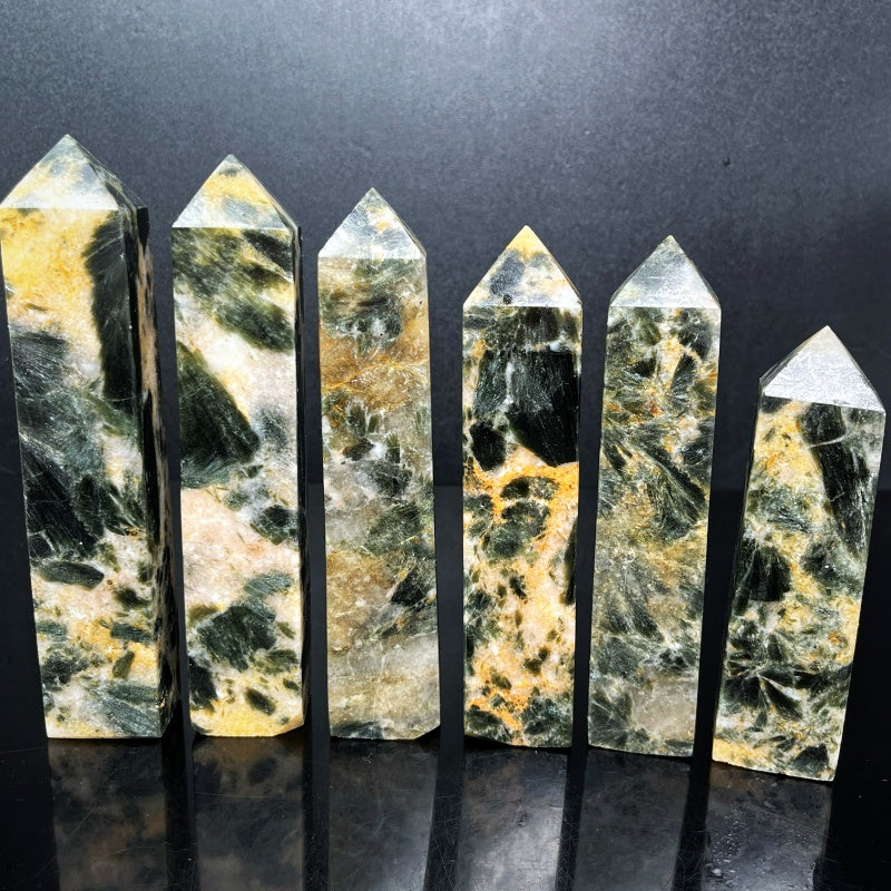 Natural Tiger skin mica square column  Heal ing Gemstone Home Decor gift