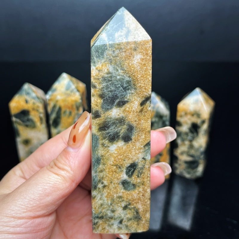Natural Tiger skin mica square column  Heal ing Gemstone Home Decor gift