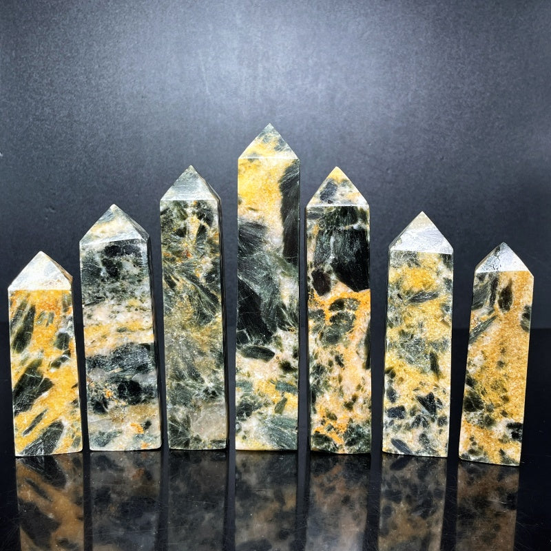 Natural Tiger skin mica square column  Heal ing Gemstone Home Decor gift