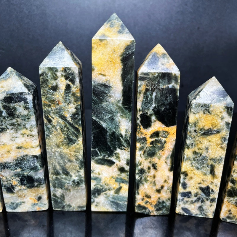 Natural Tiger skin mica square column  Heal ing Gemstone Home Decor gift