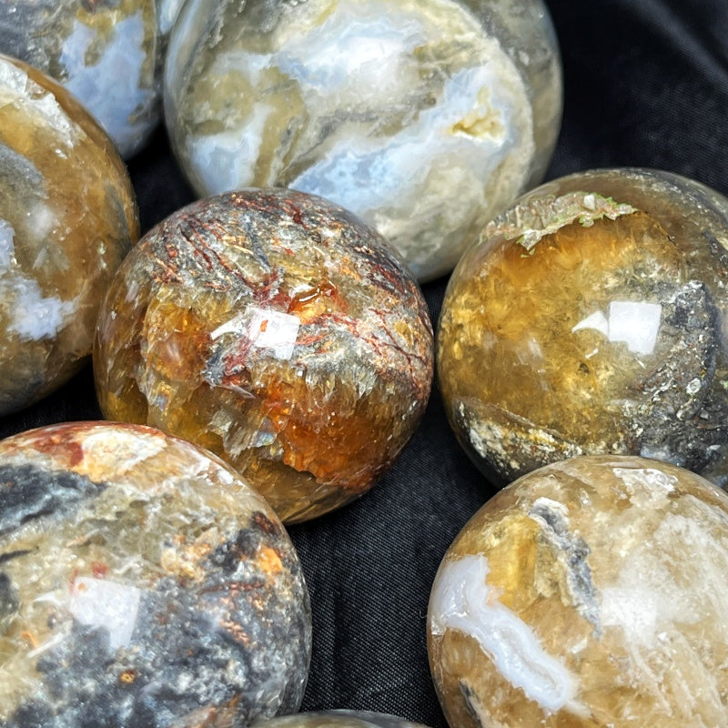 Natural Thousand layer fluorite agate ball Heal ing Gemstone Home Decor
