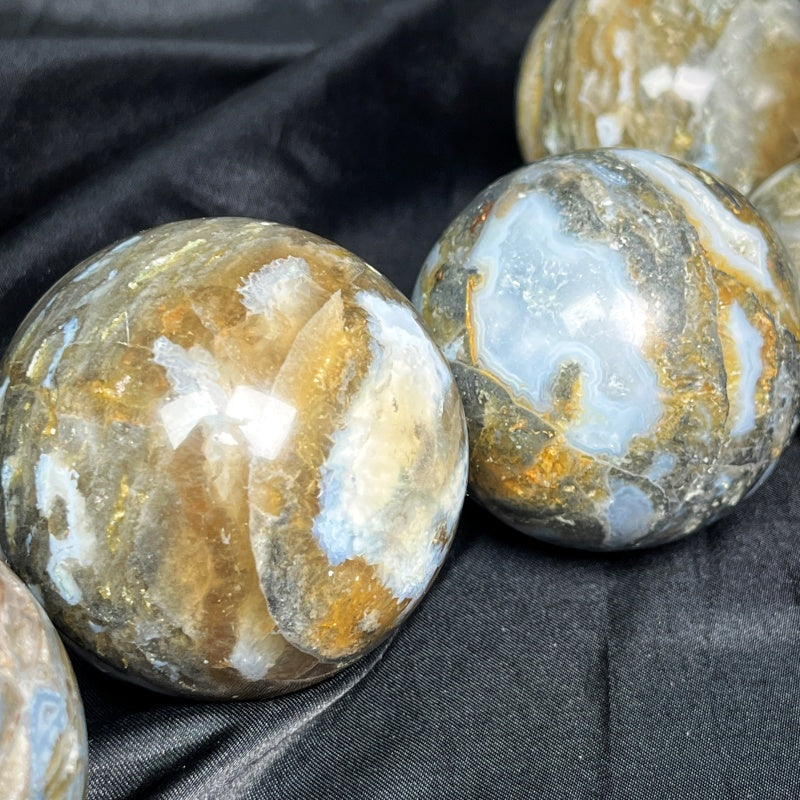 Natural Thousand layer fluorite agate ball Heal ing Gemstone Home Decor