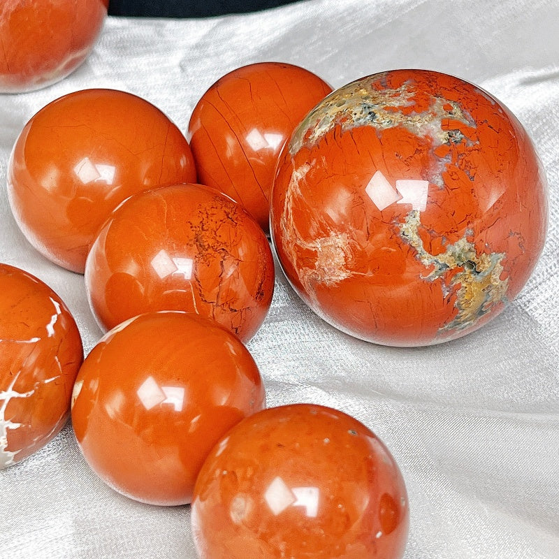 Natural Red Jade Ball Heal ing Gemstone Home Decor