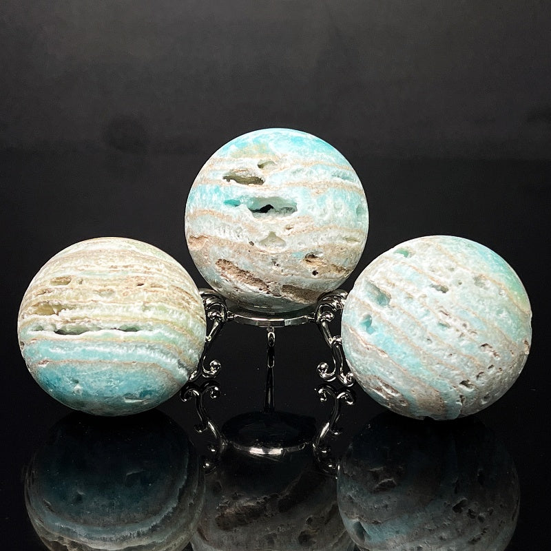 Natural Blue heteropolar stone ball Heal ing Gemstone Home Decor