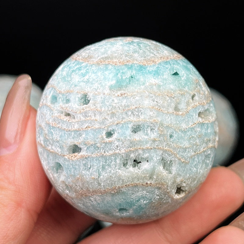Natural Blue heteropolar stone ball Heal ing Gemstone Home Decor