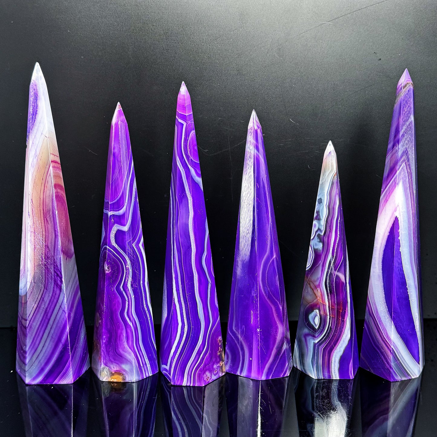 Natural  Purple wrapped agate tower Heal ing Gemstone Home Decor