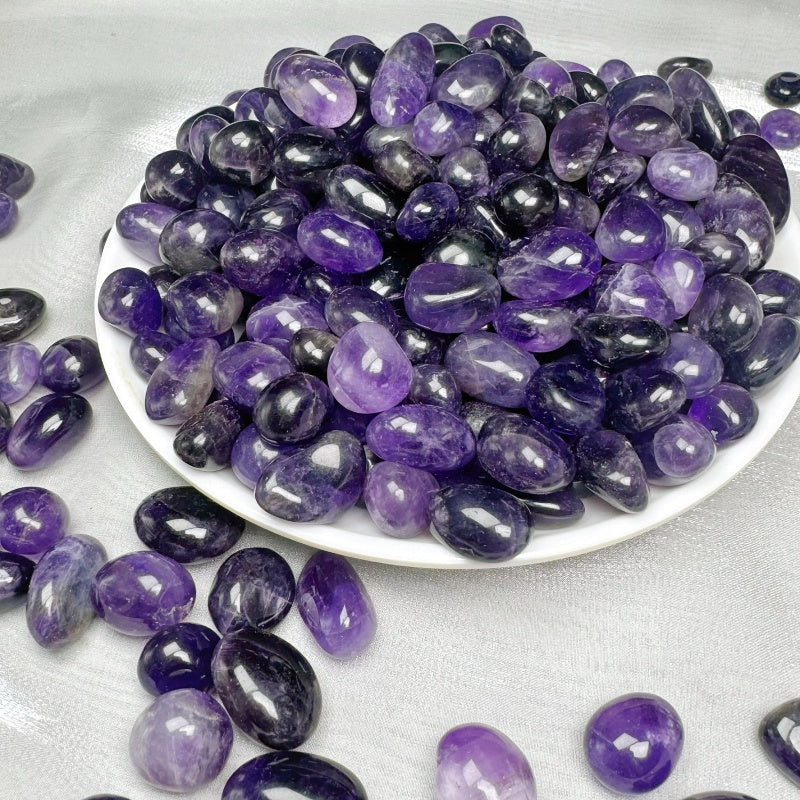 Natural Amethyst Rolling Stone  Heal ing Gemstone Home Decor gift