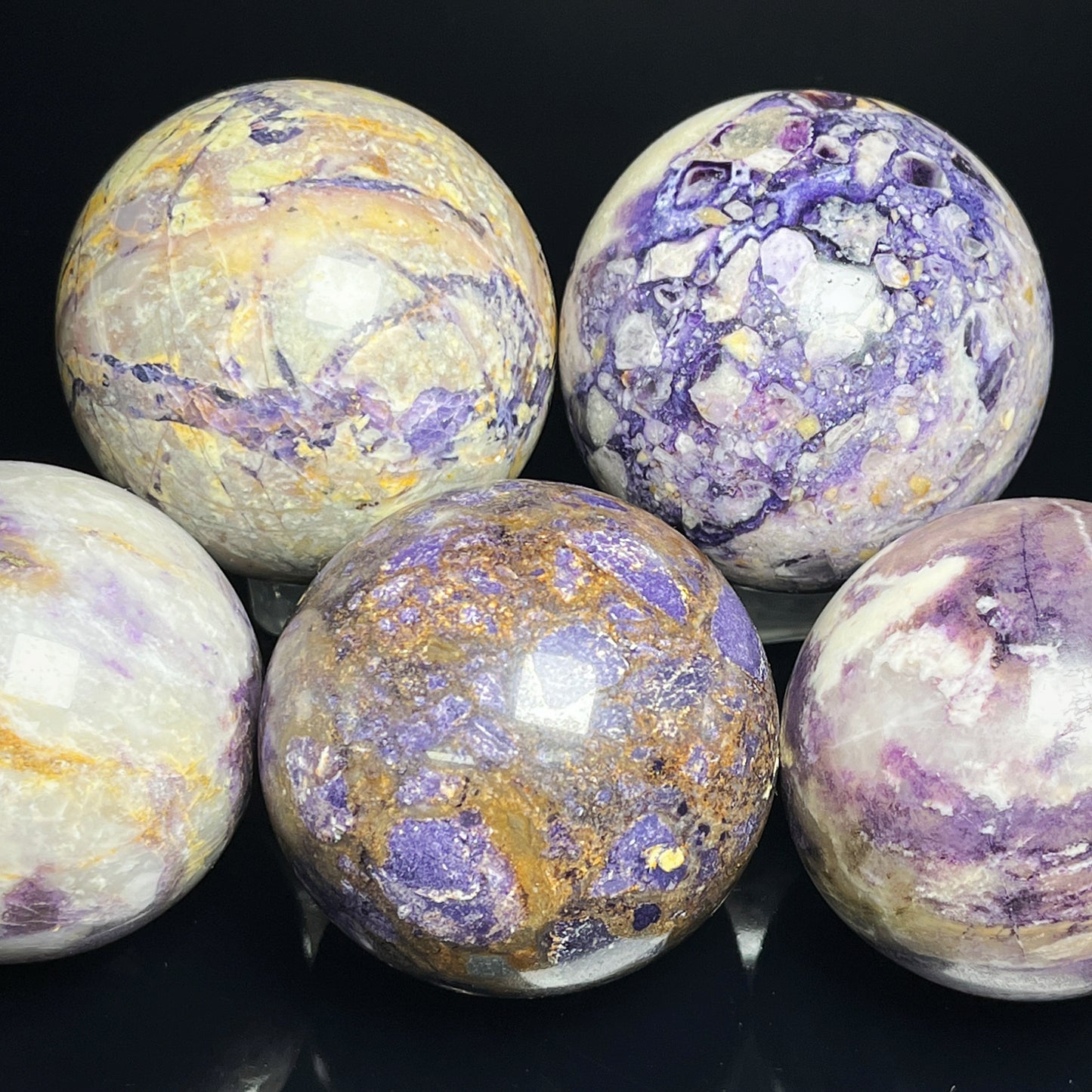 Natural Purple fluorite root stone ball Heal ing Gemstone Home Decor