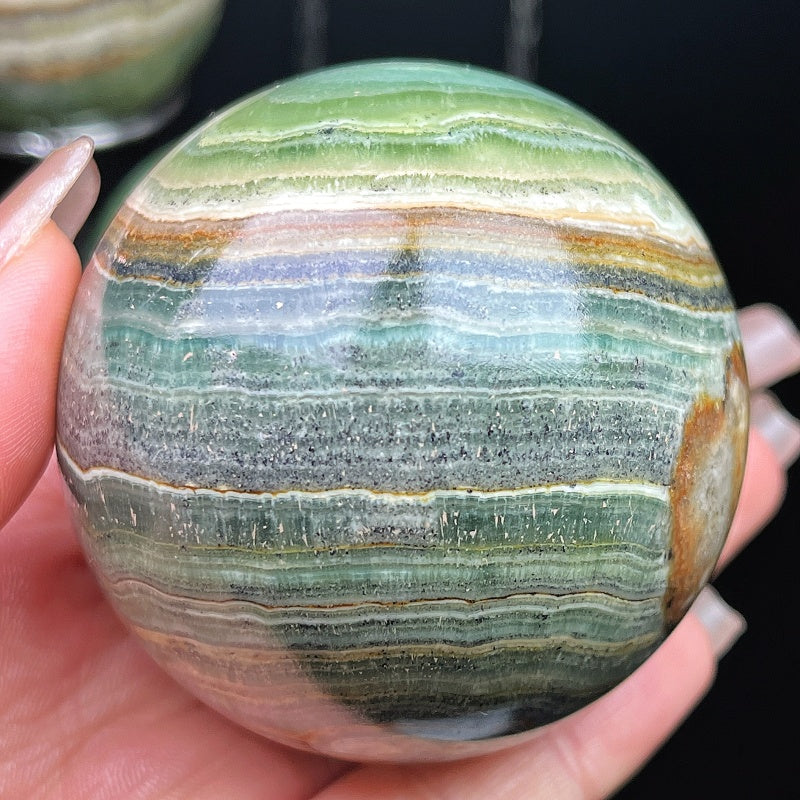 Natural Green Caribbean Ball Heal ing Gemstone Home Decor