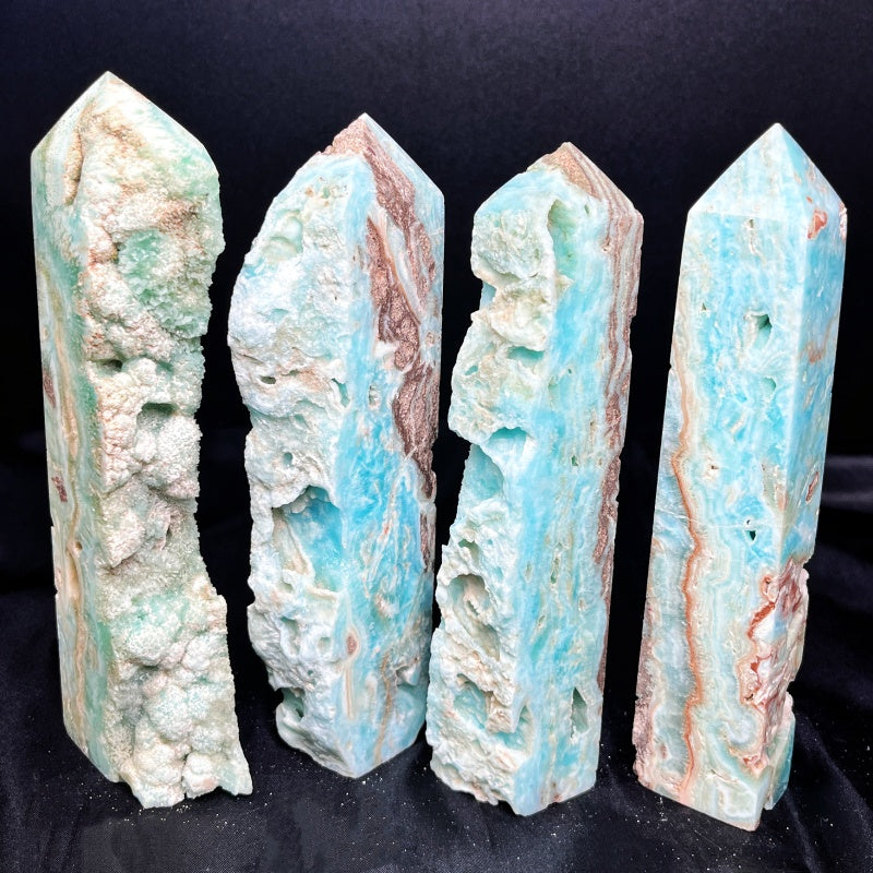 Natural Blue Extreme Stone Pillar Heal ing Gemstone Home Decor