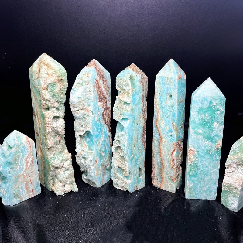 Natural Blue Extreme Stone Pillar Heal ing Gemstone Home Decor