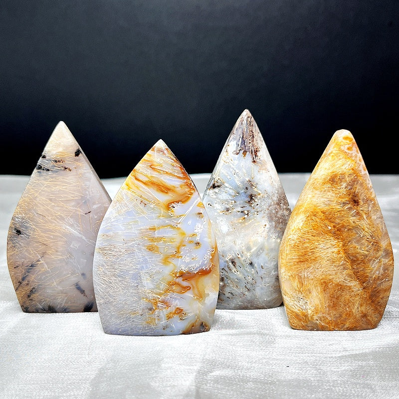 Natural Agate hair crystal ornament Heal ing Gemstone Home Decor