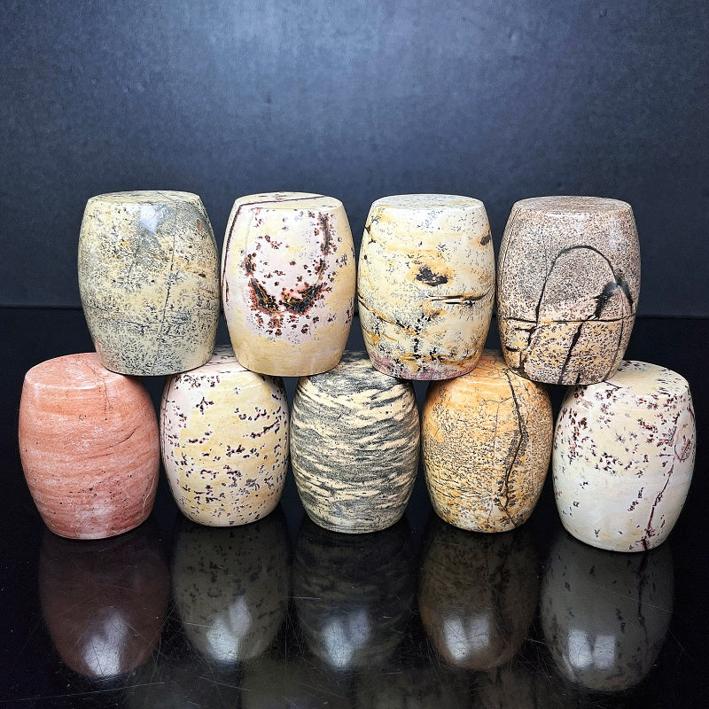 Natural Chinese painting stone pier Heal ing Gemstone Home Decor
