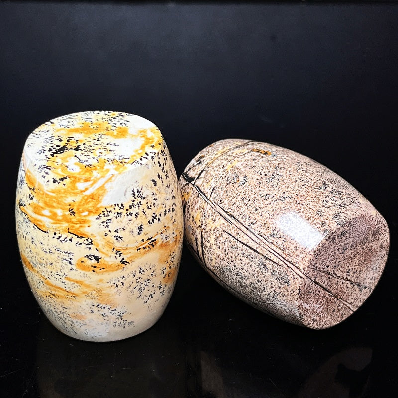 Natural Chinese painting stone pier Heal ing Gemstone Home Decor