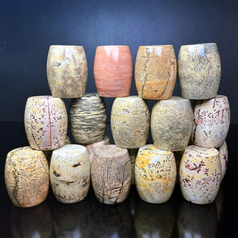 Natural Chinese painting stone pier Heal ing Gemstone Home Decor
