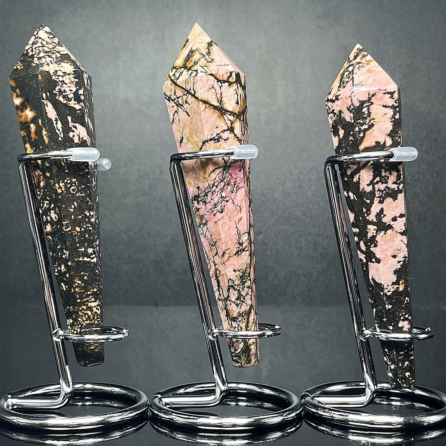 Natural Rose pyroxene scepter Heal ing Gemstone Home Decor