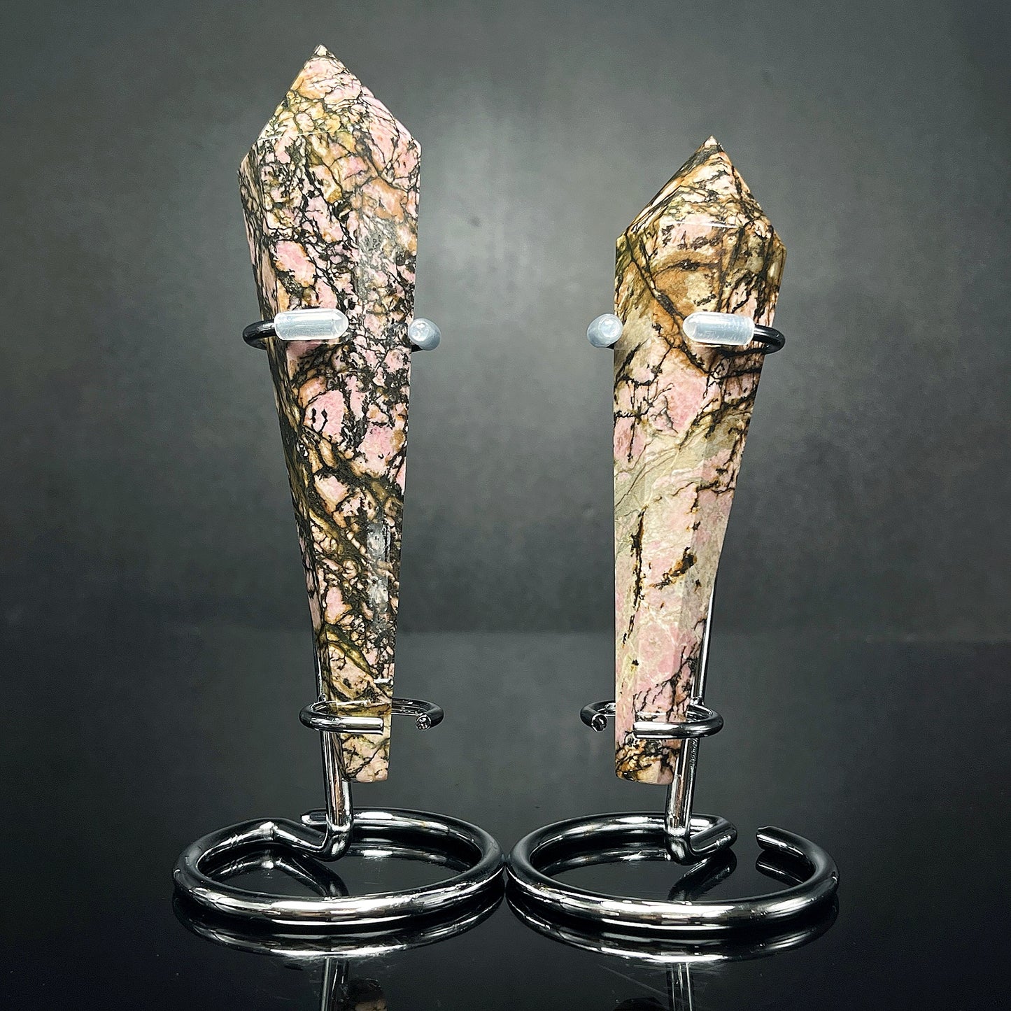 Natural Rose pyroxene scepter Heal ing Gemstone Home Decor