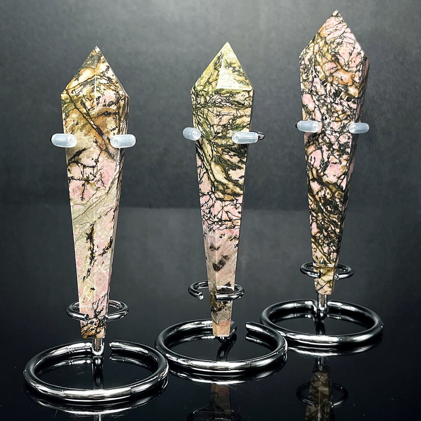 Natural Rose pyroxene scepter Heal ing Gemstone Home Decor