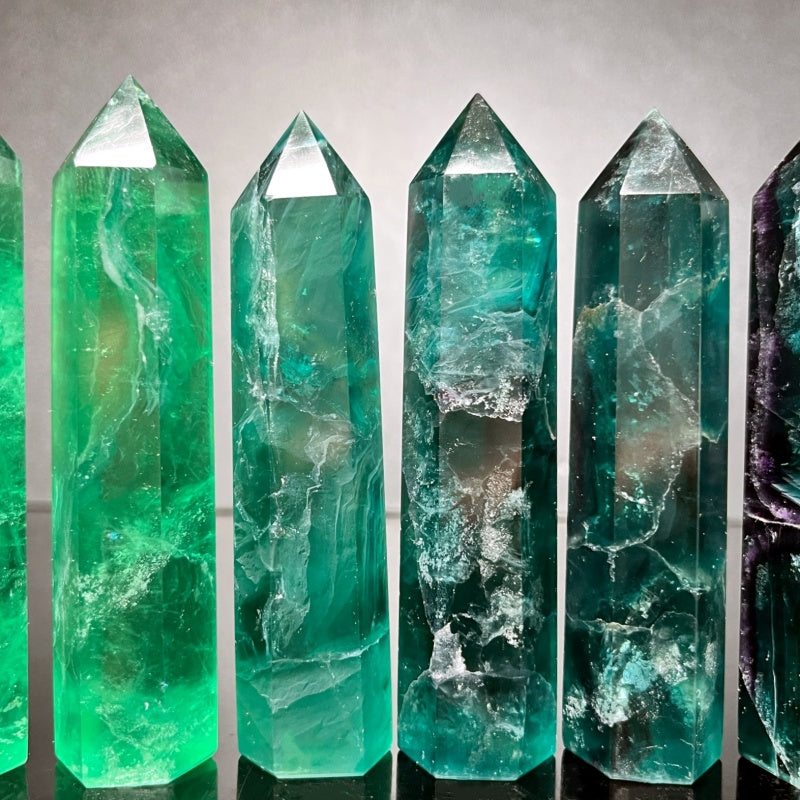Natural Blue fluorite single pointed column Heal ing Gemstone Home Decor