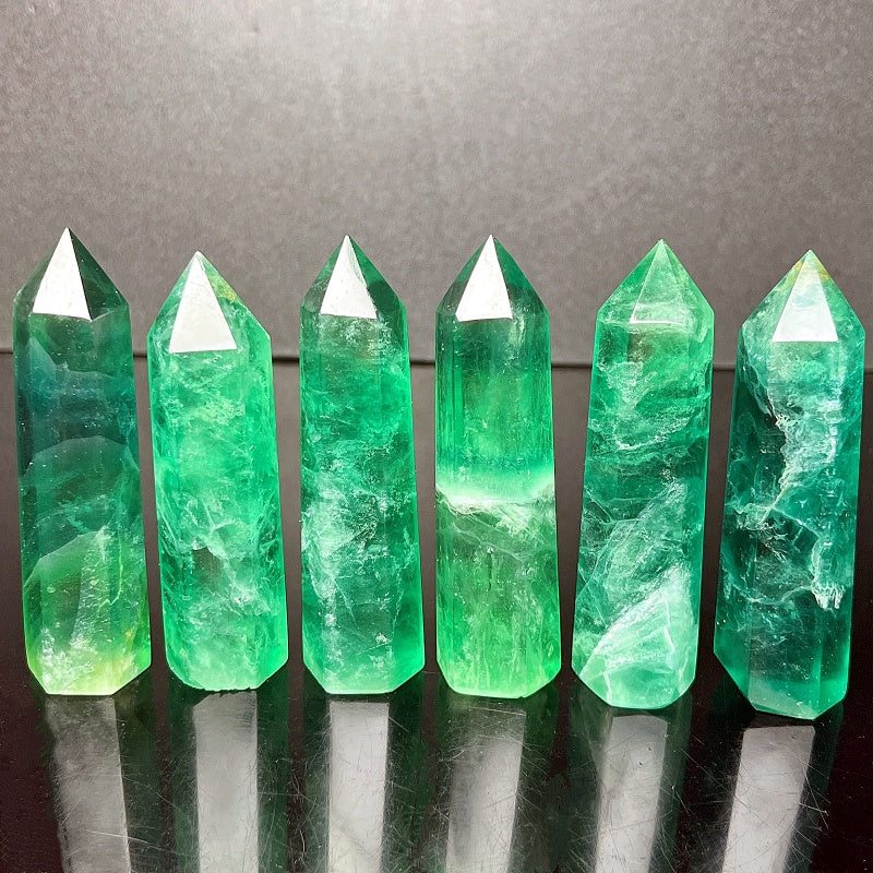 Natural Blue fluorite single pointed column Heal ing Gemstone Home Decor