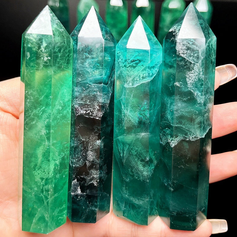 Natural Blue fluorite single pointed column Heal ing Gemstone Home Decor