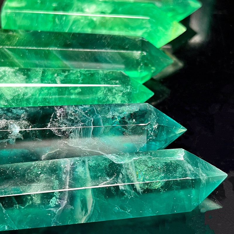 Natural Blue fluorite single pointed column Heal ing Gemstone Home Decor