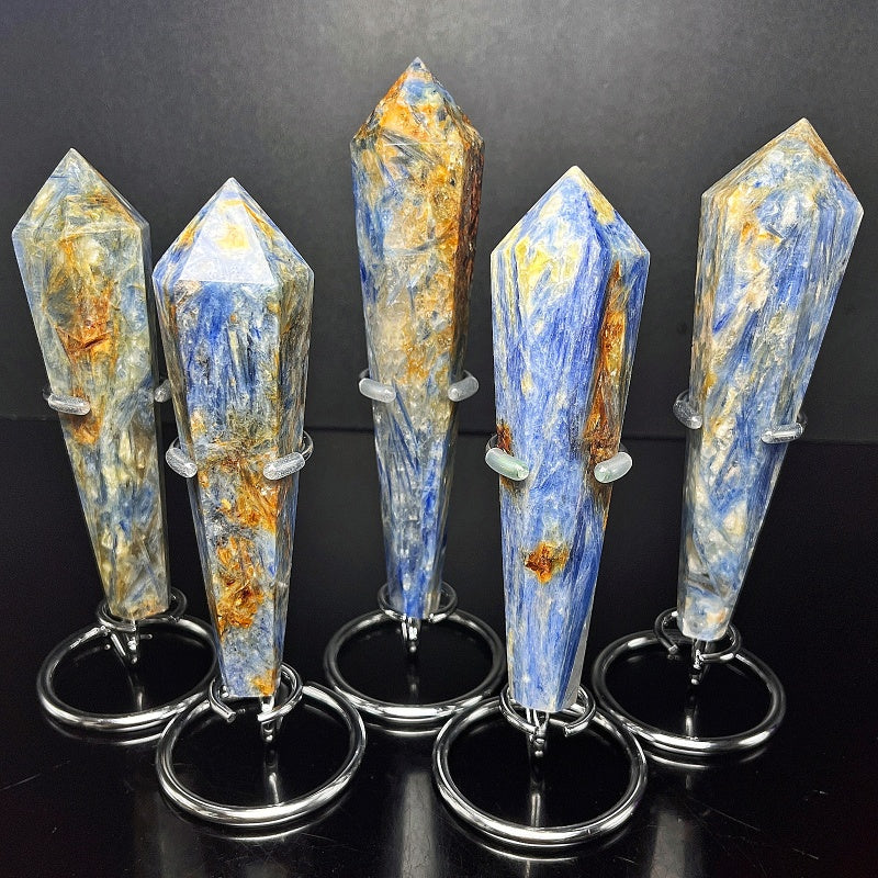 Natural Blue crystal scepter Heal ing Gemstone Home Decor