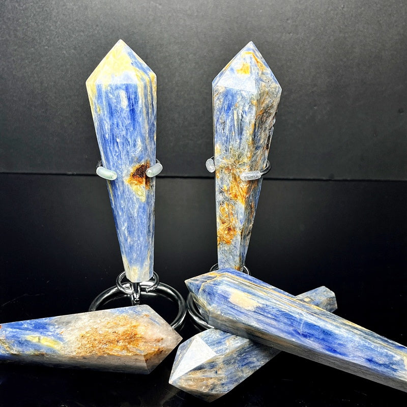 Natural Blue crystal scepter Heal ing Gemstone Home Decor