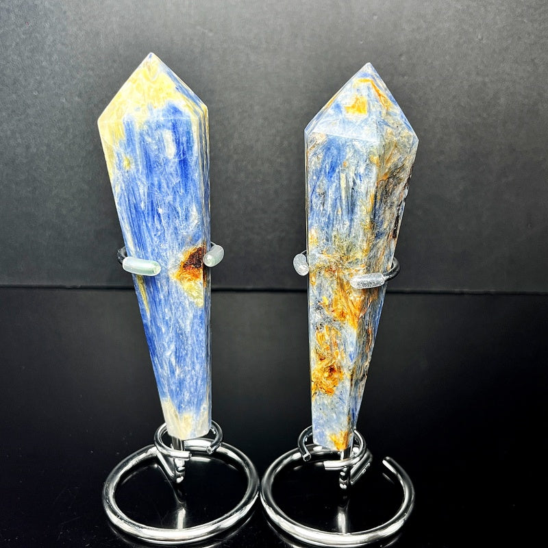 Natural Blue crystal scepter Heal ing Gemstone Home Decor