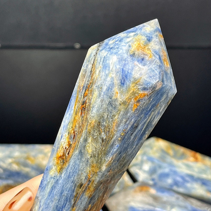 Natural Blue crystal scepter Heal ing Gemstone Home Decor