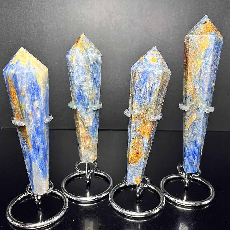 Natural Blue crystal scepter Heal ing Gemstone Home Decor